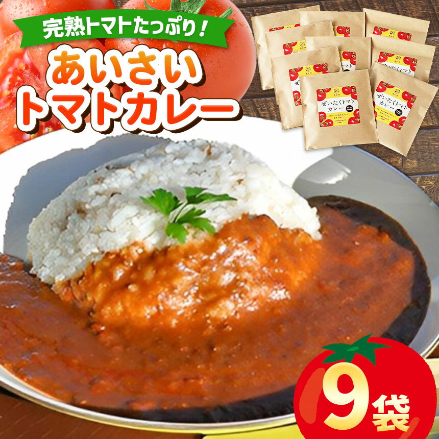 【ふるさと納税】★ レビューキャンペーン 実施中 ★ 人気の直売所 「 愛彩畑 」 あいさいトマトカレー 9袋 セット | 送料無料 レトルト カレー カズサとまとガーデン 酸味 と スパイス 完熟 トマト 直売所 カズサの郷 あいさいばたけ 千葉県 君津 きみつ