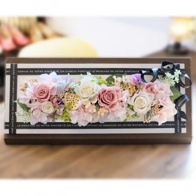 ふるさと納税 小郡市 プリザーブドフラワー ホワイトウッドフレーム ケース付き ピンク[No5354-0403] |  | 02