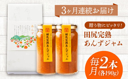 【全3回定期便】 ジャム 田尻完熟あんずジャム (2本)　ジャム 果物 あんず パン 甘い 菓子 朝ごはん 広島県福山市/有限会社勉強堂[BAFL012]