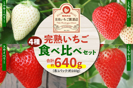 【先行予約】  日光の自然が育む4種類の「完熟いちご」 食べ比べ！ Cセット 【2026年12月より順次発送】 [0957]