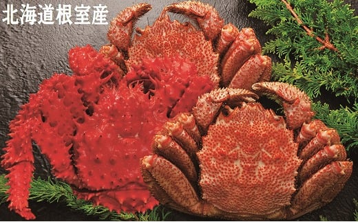 C-01025【年内配送可】 【北海道根室産】花咲がに1尾と毛がに2尾