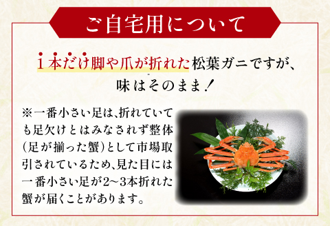 【蒸し】ご自宅用松葉ガニ　大　１枚