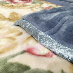 【シングルサイズ】吸湿発熱ふんわりアクリル2枚合わせ毛布 ブルー1枚  M-6701-BL