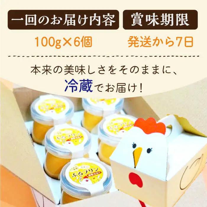 【全3回定期便】【卵が濃い！】たまごやさんのぷるプリン (濃厚仕立て) 6個入/回【ぷるたま工房】[QBB002]