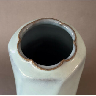 有田焼 月白面取り花瓶 花器 花入れ フラワーベース 青磁 作家 梶原茂正 茂正工房 A70-143_イメージ3