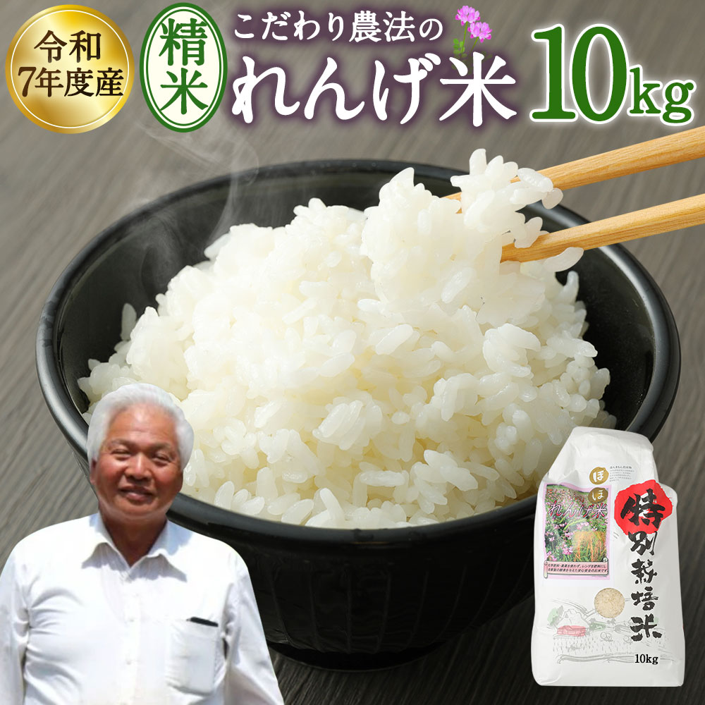 【ふるさと納税】【先行予約】化学合成農薬や化学肥料は栽培期間中不使用！ こだわり農法の「れんげ米」 5kg × 2袋 合計10kg 精米 お米 れんげ米 れんげ農法 ほんまもん農産物 お取り寄せ 大分県 臼杵市産 国産 送料無料