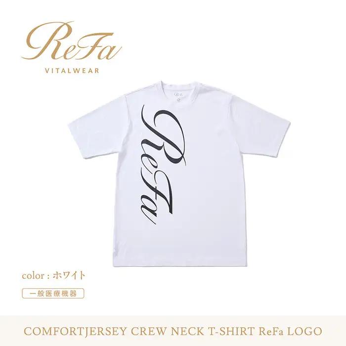 【ホワイト Mサイズ】リファ バイタルテック コンフォートジャージー クルーネックTシャツ ReFaロゴ