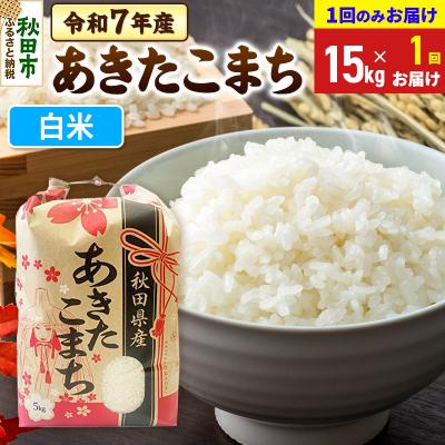 ふるさと納税 秋田市 あきたこまち15kg【1回お届け】 白米 令和7年|15_kml-011501h