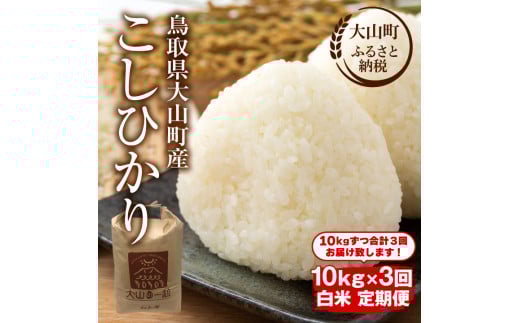 MS-103　頒布会（大山町産こしひかり【大山の一粒】白米10ｋｇ×3回）