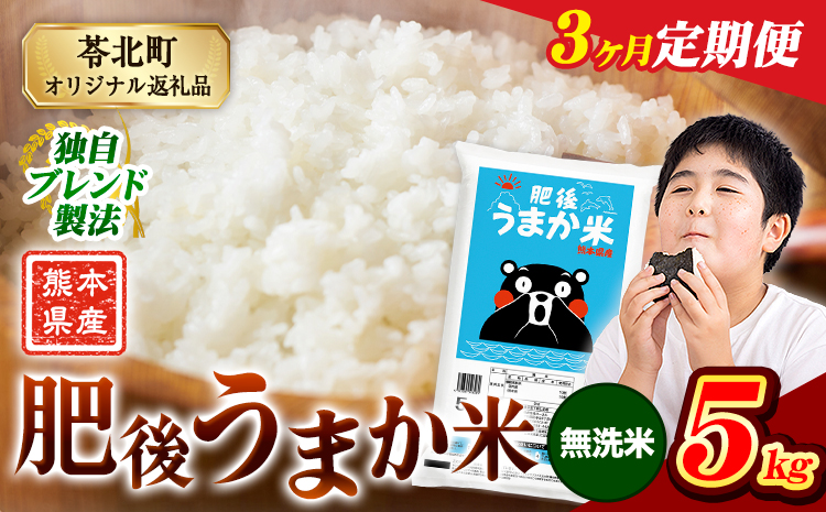 【3ヶ月定期便】 米 熊本県産 肥後うまか米 5kg 熊本県産 ふるさと納税 無洗米 精米 こめ ふるさとのうぜい コメ お米 おこめ ブレンド米《お申込み翌月から出荷》---reihoku_loc_586_mo3---