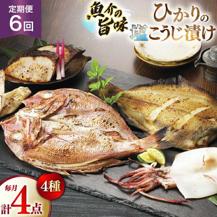 【ふるさと納税】漬け魚 漬魚 塩麹 塩こうじ 魚介 詰め合わせ 6回 定期便 ひかりの塩麹 4種 セット [ひかり 長崎県 平戸市 hr42bgy420429] お茶漬け 焼き魚 焼魚 鯛 鯛めし ブリ 鰤 海鮮 漬け づけ 漬け丼 鮮魚 お取り寄せ ギフト 魚 切り身 冷凍 真空 真空パック