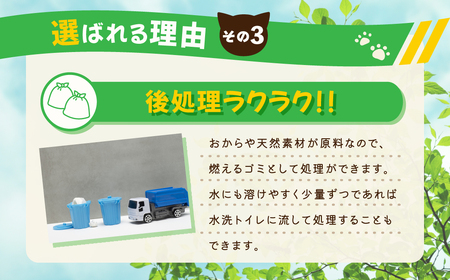 【６か月定期便】【おから】  猫用 トイレ砂 6L 天然素材 固まる 燃やせる 流せる　猫 猫砂