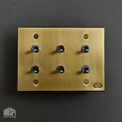 ふるさと納税 木津川市 HITTITEのトグルスイッチ　真鍮色　L(6口2列形)