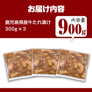鹿児島県産 牛肉 国産 たれ漬け セット (計900g) 【Rana】A850