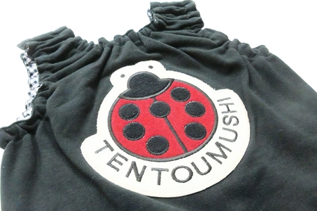 TENTOUMUSHI パイルワッペンロンパース・黒・80サイズ [0810]