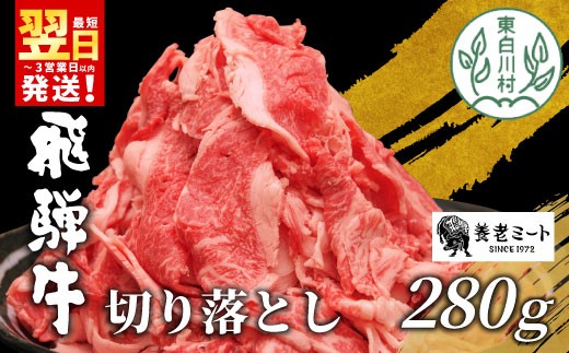 【最短発送】 飛騨牛 切り落とし 280g 牛肉 和牛 肉 お肉 切落し 不揃い にく 切り落し 東白川村 ブランド牛 国産 人気 おすすめ 薄切り きりおとし 岐阜 すき焼き お取り寄せ 冷凍 養老ミート 5000円 五千円