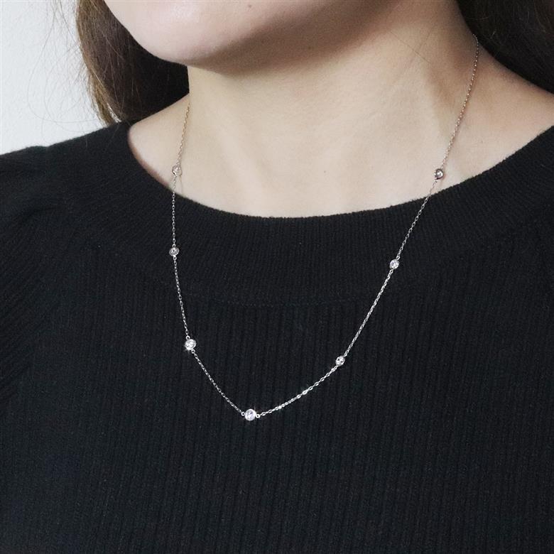 プラチナ　1.00ct　ダイヤモンドステーションネックレス　BQ202