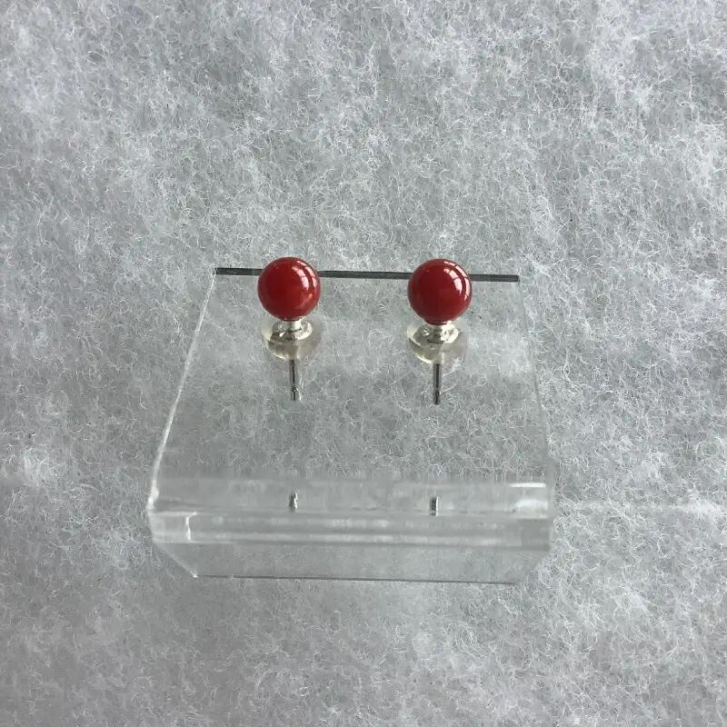 【サンゴ】ピアス 血赤サンゴ K18WG