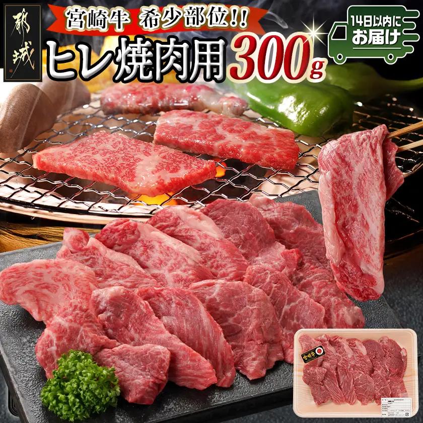 宮崎牛ヒレ焼肉用300g≪みやこんじょ快速便≫〔23-8904-R〕_(都城市) 宮崎県産宮崎牛 ヒレ焼肉用 焼肉用カット ヒレ肉 宮崎牛