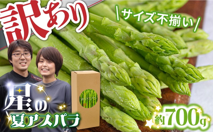 【2025年7月～発送】【訳あり】【星のアスパラ】グリーンアスパラガス 約700g 【サイズ不揃い 2L〜M】 / 訳アリ 規格外 産地直送 アスパラ あすぱら あすぱらがす 採れたて 新鮮 旬 産地直送 / 南島原市 / ほしのYA[SEY015]