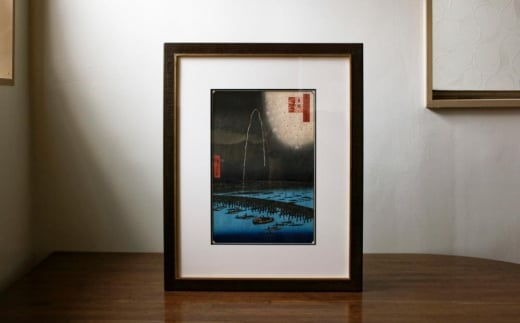 組み合わせが選べる 特製額入り江戸木版画 （カラー：茶）【005-002-3】