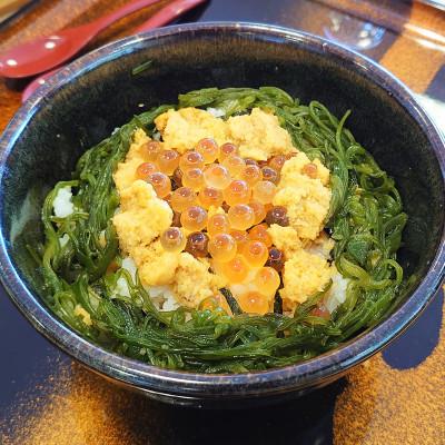 ふるさと納税 宮古市 岩手県宮古市　三陸から!お手軽な川秀の冷凍海鮮丼　瓶ドン(ウニ・イクラ・メカブ入り)　6本セット |  | 01