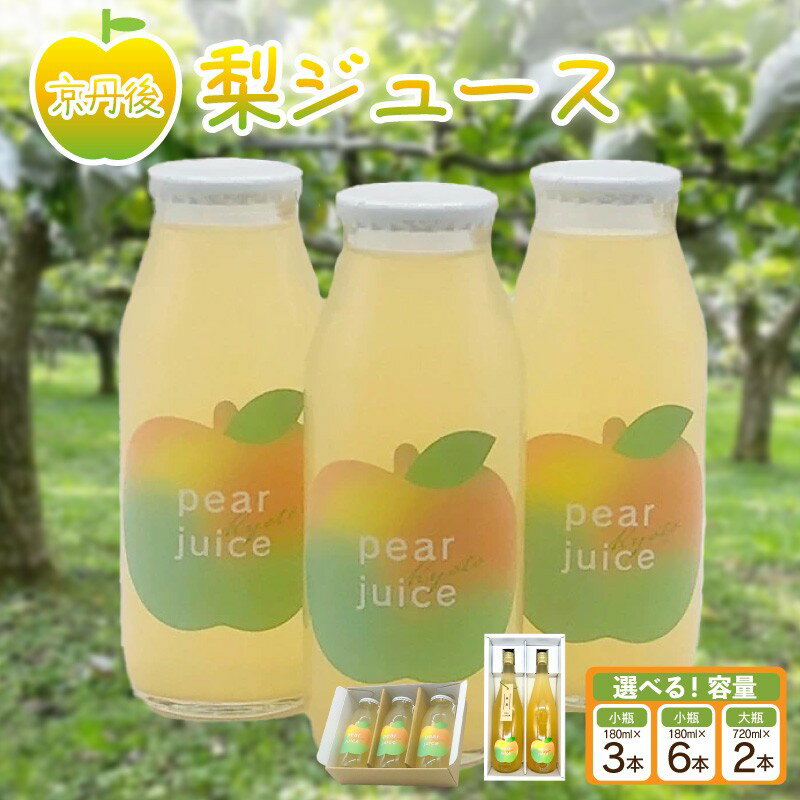 【ふるさと納税】京丹後の梨ジュース 小瓶3本入り 小瓶6本入り 大瓶2本入り