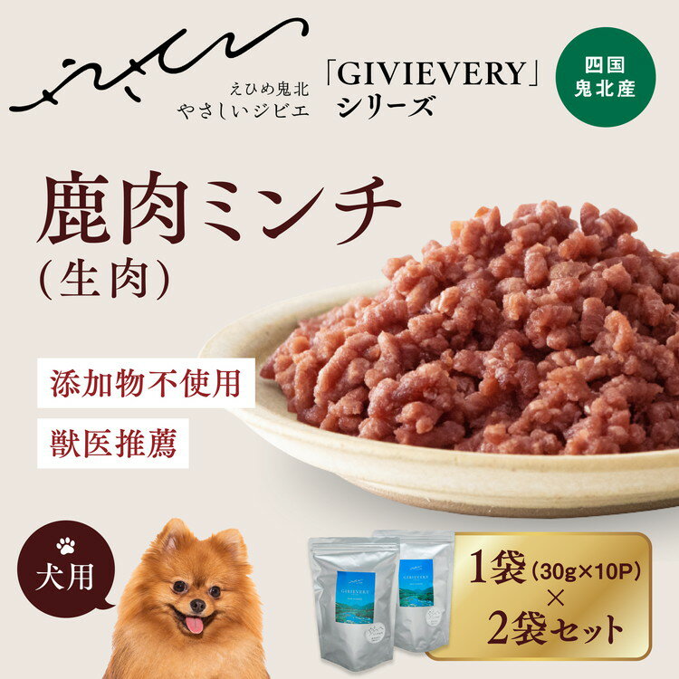 【ふるさと納税】【GIBIEVERYシリーズ】ミンチ生肉 600g（300g×2個）◇｜ 犬用、ペットフード、おやつ、ジビエ、ペット、ジャーキー、カット、健康、栄養、高タンパク、低脂質、鉄分、ビタミン、国産、鬼北町、やさジビ、やさしいジビエ ※離島への配送不可