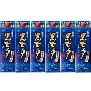  紙パック焼酎・薩摩黒七夕(1.8L×6本)【林酒店】　鹿児島県産 本格芋焼酎 紙パック 家飲み【D-069H】