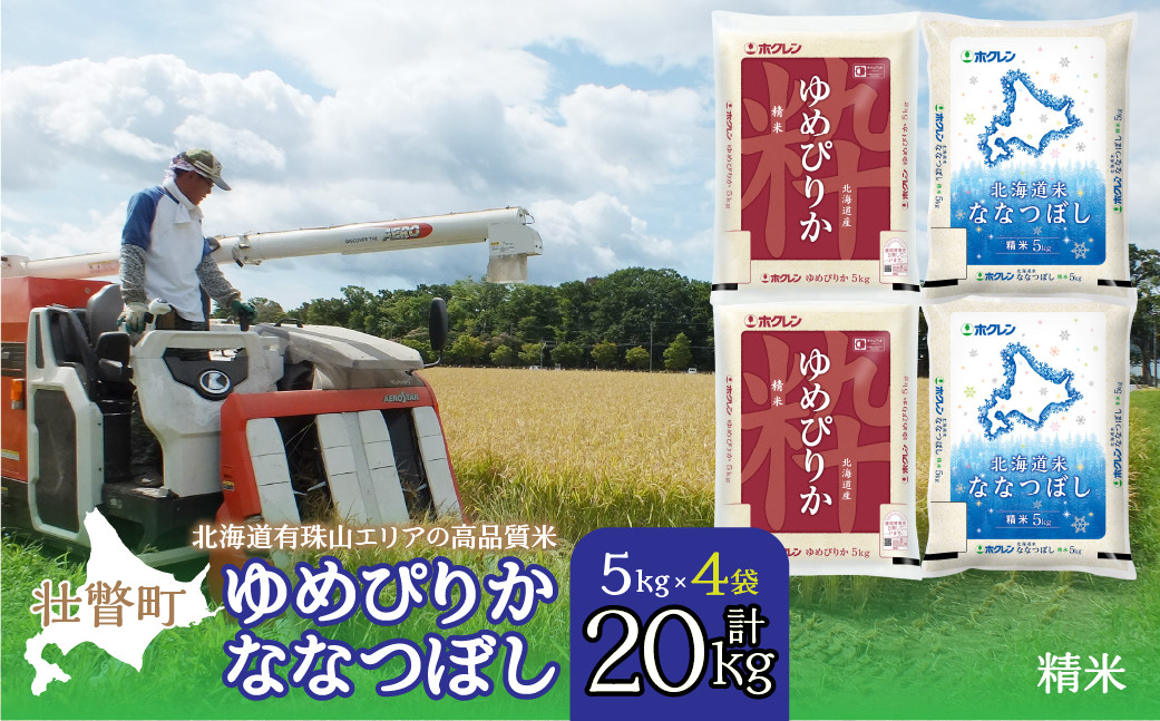 
                  【令和7年産 】（精米20kg）食べ比べセット（ゆめぴりか、ななつぼし） 【 ふるさと納税 人気 おすすめ ランキング 北海道産 米 こめ 精米 白米 ご飯 ごはん ゆめぴりか ななつぼし セット 食べ比べ 北海道 壮瞥町 送料無料 】 SBTD135
                