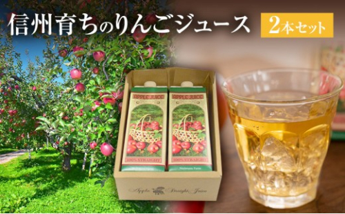成増農園 信州育ちのりんごストレートジュース　1,000ml×2本 |  ジュース りんご アップルジュース 林檎 アップル 果汁 100% 人気 おすすめ ストレートジュース  飲料 ドリンク 飲み物 ギフト 送料無料 長野県 長野市 信州 信濃 ふるさと納税
