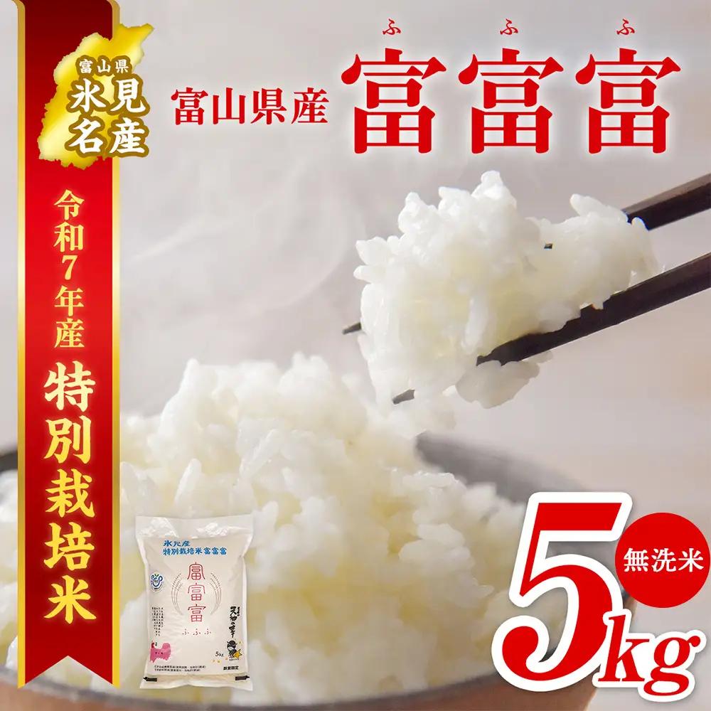 【特別栽培米】令和7年産 富山県産 "富富富" ５kg 無洗米 
