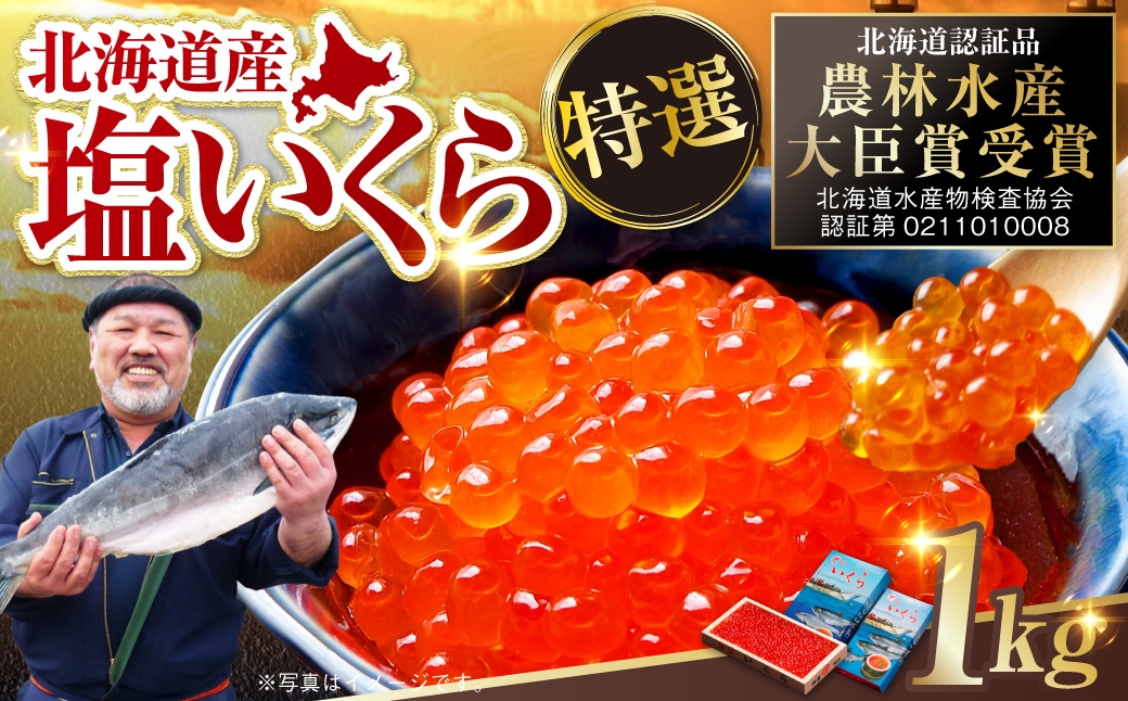 【農林水産大臣賞受賞】 マルア阿部商店特選 塩いくら 1kg 北海道産 海鮮 北海道 イクラ いくら醤油漬け 鮭 秋鮭 鮭卵 魚卵 いくら丼 ご飯のお供 小分け