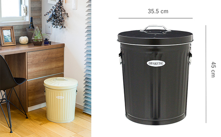 ゴミ箱 オバケツ ダストボックス 33L 渡辺金属工業 バケツ職人が作る トラッシュカン ゴミ入れ インテリア 雑貨 日用 日用品 レトロ ゴミ トタン バケツ 蓋付き 職人 手作り 屋外 室内 国産
