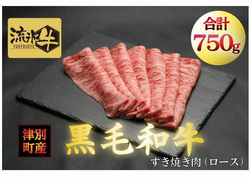 【ふるさと納税】流氷牛すき焼き肉 750g （250g×3 ロース） | 肉 和牛 牛肉 黒毛和牛 希少 ロース肉 すきやき すき焼き 老舗 今半 霜降り 高級牛肉 セット 詰合せ 詰め合わせ 北海道 津別町 送料無料