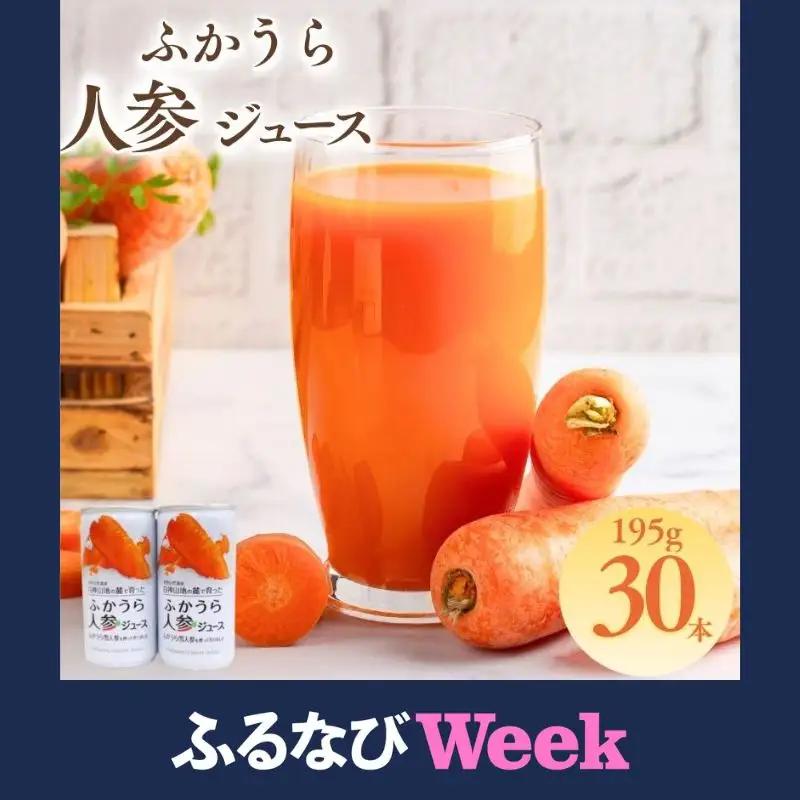 【ふるなびWEEK対象】ふかうら人参ジュース 195g 30本 [fu-0009-001]