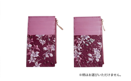 【浅草文庫】フラグメントケース〈千鳥草柄〉(カラー：ボルドー)