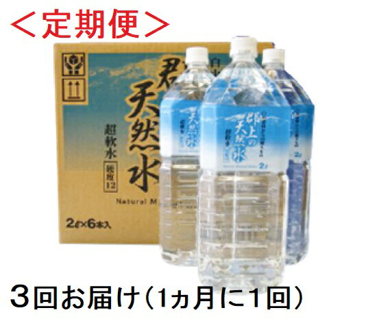 【ふるさと納税】（定期便）清流長良川源流「郡上の天然水」2L(6本入)1箱×3回お届け / 水 ソフトドリンク 水 炭酸水 20000円