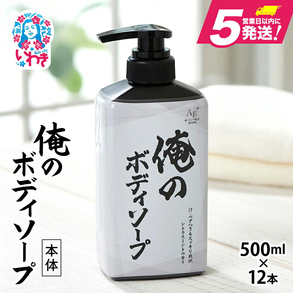 【ふるさと納税】俺のボディソープ（本体）500ml×12本 | ボディソープ シトラスミント 日用品 石鹸 スキンケア 洗浄 ボディケア 銀イオン ニオイ対策 人気 おすすめ 送料無料
