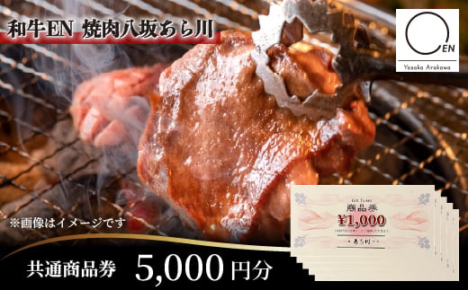 
            焼肉八坂あら川共通　商品券5000円分【1646913】
          