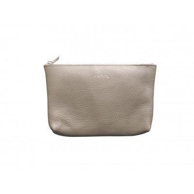 ふるさと納税 鎌倉市 MASSTARD -MINIMAL LEATHER POUCH MEDIUM- GREIGE