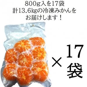 旬の美味しさそのままみかん!外皮をむいたまるごと冷凍みかん　13.6kg(800g×17袋セット)【配送不可地域：離島】【1527828】