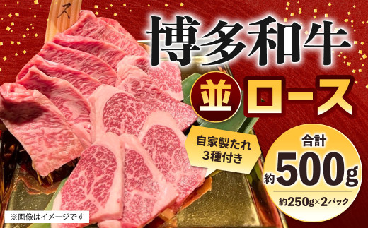 博多和牛 並ロース 約500g（約250g×2パック） ロース 並ロース 牛肉 肉 博多和牛 付けダレ 冷凍 福岡県産