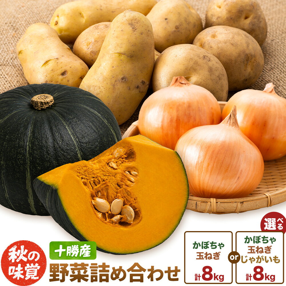 【ふるさと納税】十勝産 秋の味覚 野菜 詰め合わせ 南瓜 玉ねぎ じゃがいも セット 計8kg 工房みみずく《9月中旬-10月上旬頃出荷予定》北海道 豊頃町 特産 農家直送 数量限定 かぼちゃ カボチャ たまねぎ ジャガイモ 芋
