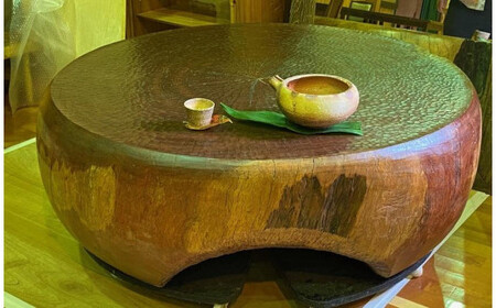 【1点限り】『秦心工房』ブビンガかたまりテーブル＜配送不可：北海道・沖縄・離島＞ 工芸品 手作り ハンドメイド 手仕事 手彫り テーブル インテリア 貴重 ブビンガ 家具 職人技 福岡県 八女市 11