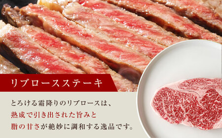 【旨味成分最大4倍】 熟成肉 ギフト 霜降り 黒毛和牛 極上の味わい対決セット：リブロースステーキ＆極上赤身ステーキ 計800g（2種×各2パック） 大阪府高槻市/株式会社MARBLANC[AOAS0