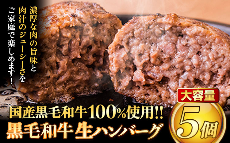 ハンバーグ 大容量 5個 クール便 黒毛 和牛 100% 生ハンバーグ 《30日以内に出荷予定(土日祝除く)》 黒毛和牛 冷凍 牛肉 牛 ビーフ ハンバーグ 牛肉100% 黒毛和牛ハンバーグ---ub