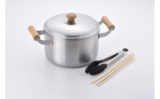 CS-036 千歳 ステンレス製深型両手鍋22cm & ツール2点セット FC020158