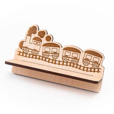 ふるさと納税 大木町 【国産/雑貨】メガネスタンド004 蒸気機関車 約15cm幅《メープル色》(大木町) CK148