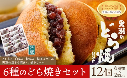 黒瀬のどら焼き 詰め合わせ 6種のどら焼きセット 12個 黒瀬製菓舗《30日以内に出荷予定(土日祝除く)》熊本県 苓北町 菓子 お菓子 和菓子 スイーツ どらやき どら焼き 天草の塩どら焼き こしあん 白あん 粒あん 天草の塩どら焼き 小倉クリーム 抹茶クリーム セット